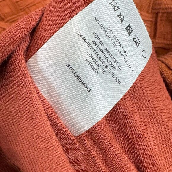 Tabitha Dress Womens 12 Orange Basket Weave Sleeveless Midi Shift V-Neck Country - Picture 11 of 13